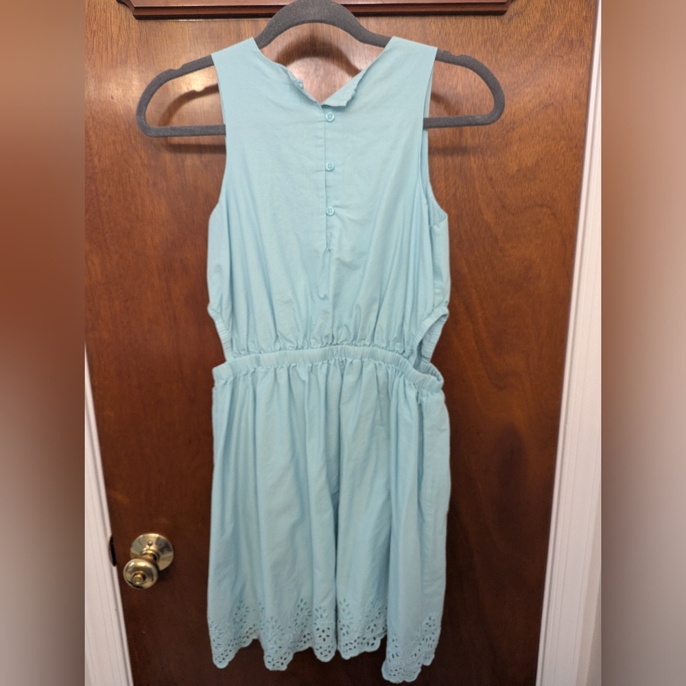 Light Blue Sleeveless Side Cutout Dress